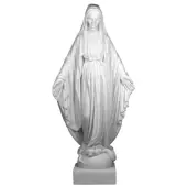 Statue Vierge Miraculeuse blanche en albâtre - 3