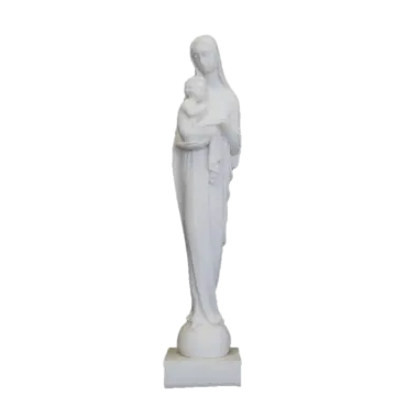 Statue de la Vierge à l'Enfant en albâtre style 