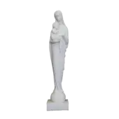 Statue de la Vierge à l'Enfant en albâtre style 