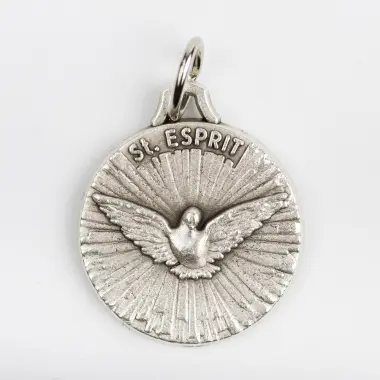 Médaille Saint Esprit 18 mm - métal argenté