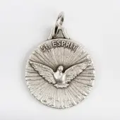 Médaille Saint Esprit 18 mm - métal argenté - 2