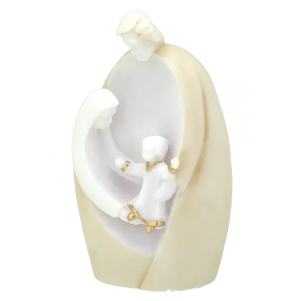Statuette de la Sainte Famille en albâtre or - 12 cm