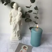 Statue de Saint Joseph en albâtre - 20 cm - 1