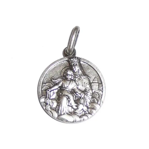 Médaille Scapulaire métal - métal argenté - 18 mm
