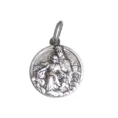 Médaille Scapulaire métal - métal argenté - 18 mm - 2
