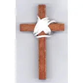 Croix d'aube bois foncé avec cordon - 10 cm - 2