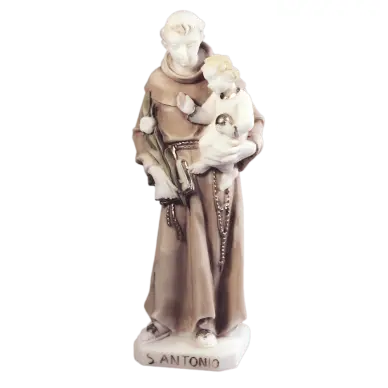 Statue de Saint Antoine en albâtre coloré - 20 cm