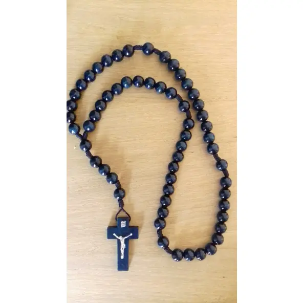 Chapelet bois verni - Bleu