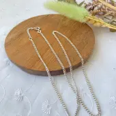 Chaîne maille gourmette diamantée 2 mm - Argent - 1