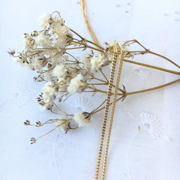 Chaîne maille gourmette 45 cm - 1,7 mm - Plaqué Or