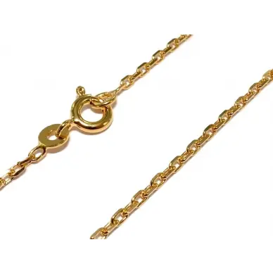 Chaîne maille forçat limée 45 cm - 1,35 mm - Plaqué Or