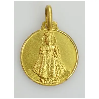 Médaille Enfant Jésus de Prague - plaqué or