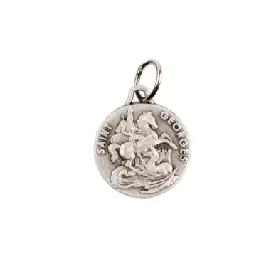 Médaille Saint Georges - métal argenté - 15 mm