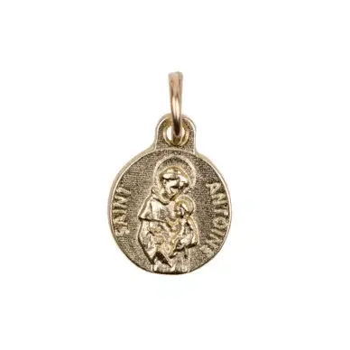 Médaille Saint Antoine - métal doré - 12 mm
