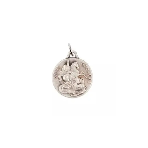 Médaille Saint Georges - métal argenté -  18 mm