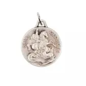 Médaille Saint Georges - métal argenté -  18 mm - 1