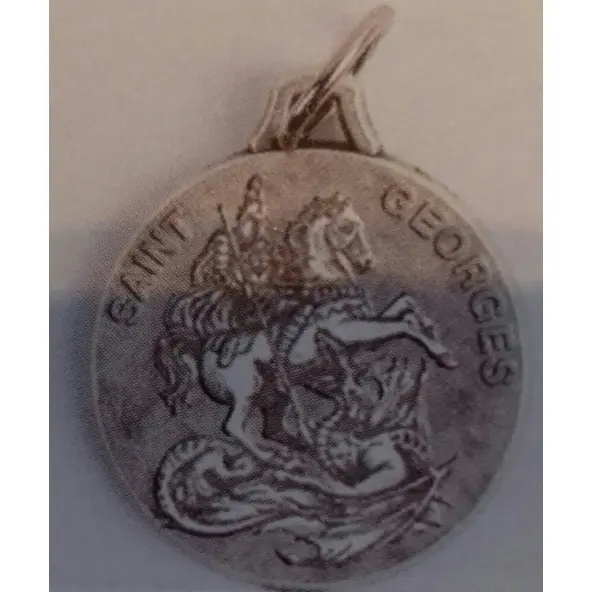 Médaille Saint Georges - métal argenté -  18 mm