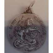 Médaille Saint Georges - métal argenté -  18 mm - 2