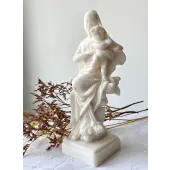 Statue Vierge à l'Enfant en albâtre - 20 cm - 3