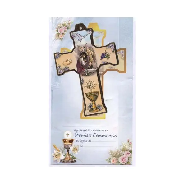 Croix & certificat de communion - Garçon