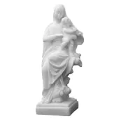 Statue Vierge à l'Enfant en albâtre - 20 cm - 4