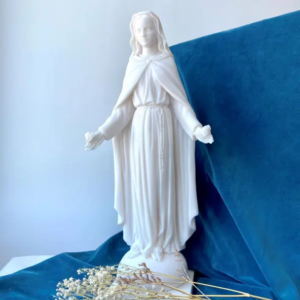 Statue Vierge de Tendresse en albâtre - 43 cm