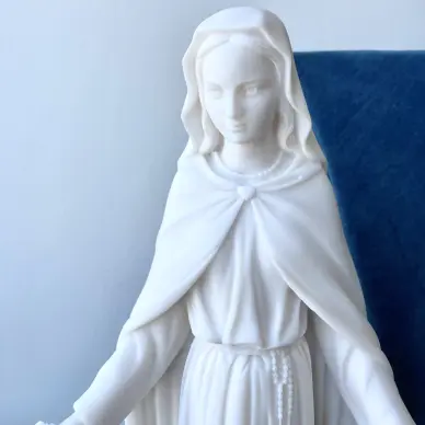 Statue Vierge de Tendresse en albâtre - 43 cm