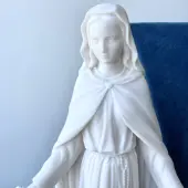 Statue Vierge de Tendresse en albâtre - 43 cm - 2