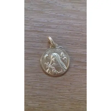 Médaille Sainte Rita 16mm - plaqué or