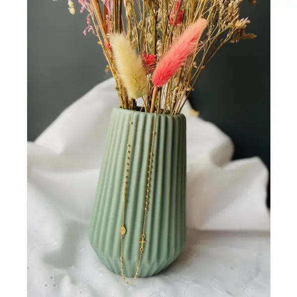 Collier chapelet de la Médaille Miraculeuse en or 18 carats