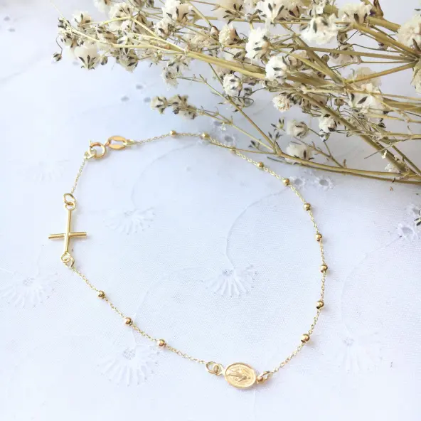 Bracelet chapelet en or