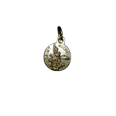 Médaille de Saint Michel -  en métal doré - 12 mm