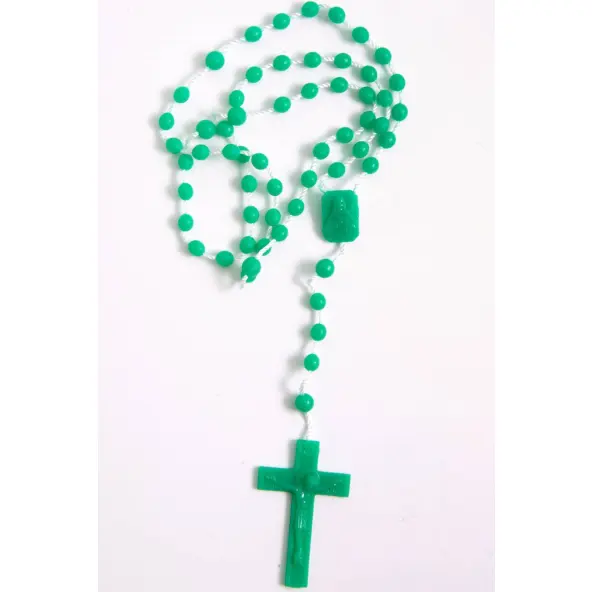 Chapelet plastique sur corde - Couleur au choix