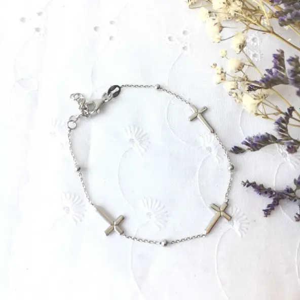 Bracelet 3 croix - Argent