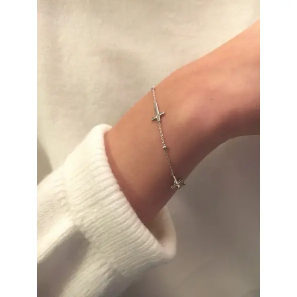 Bracelet 3 croix - Argent