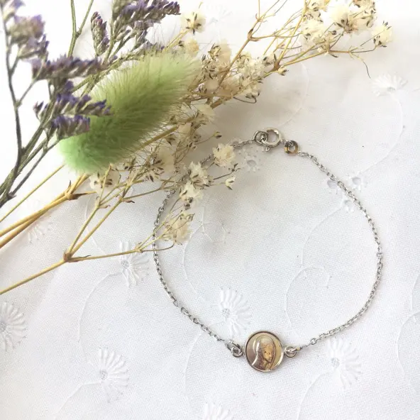 Bracelet avec médaille de la Vierge Marie - Argent