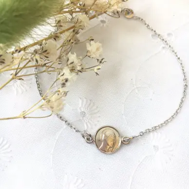 Bracelet avec médaille de la Vierge Marie - Argent