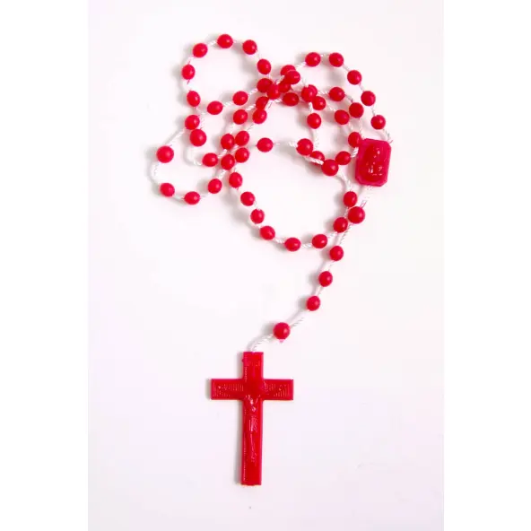 Chapelet plastique sur corde - Couleur au choix