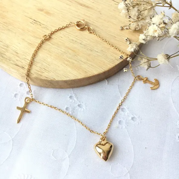 Bracelet Les 3 Vertus -  Plaqué Or -