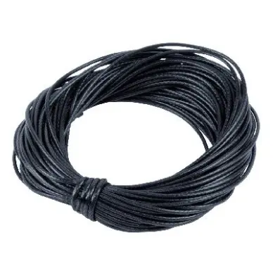 Cordon ciré noir 1 mm - 60 cm