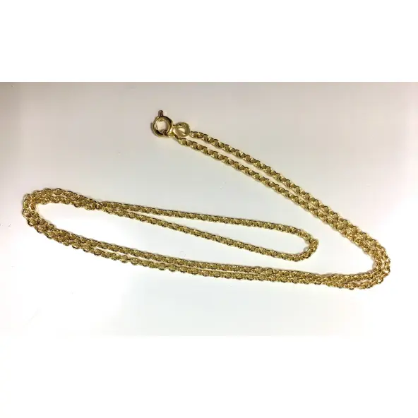 Chaine maille forçat ronde 2.2 mm - 60 cm - Plaqué Or