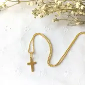 Chaine à petits grains 45 cm en Plaqué Or - 1