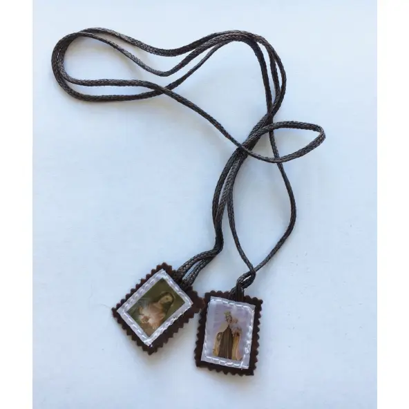 Scapulaire Notre-Dame du Mont Carmel en tissu - Mini format