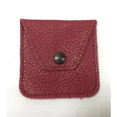 Pochette à chapelet en cuir bordeaux - 3