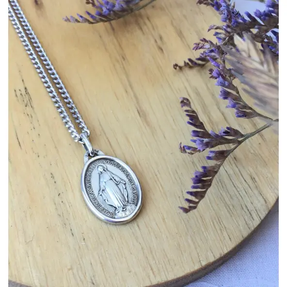 Médaille Miraculeuse bord poli - Argent