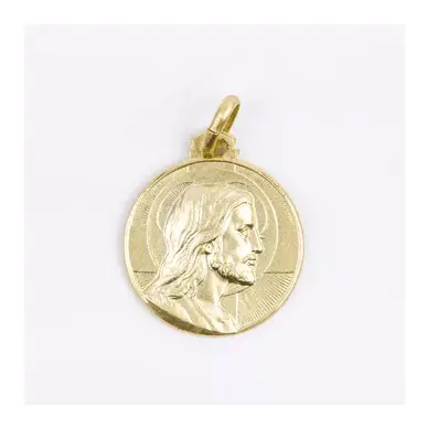 Médaille Christ 18 mm - plaqué or