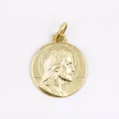 Médaille Christ 18 mm - plaqué or - 1