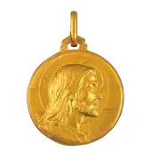Médaille Christ 18 mm - plaqué or - 2