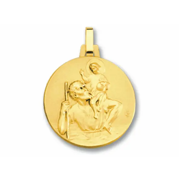Médaille Saint Christophe 18 mm en or 18 carats
