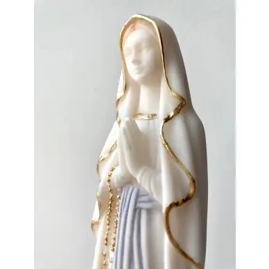 Statue Notre-Dame de Lourdes albâtre coloré - 20 cm